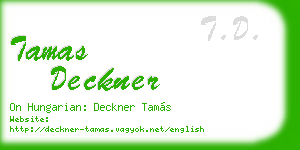 tamas deckner business card